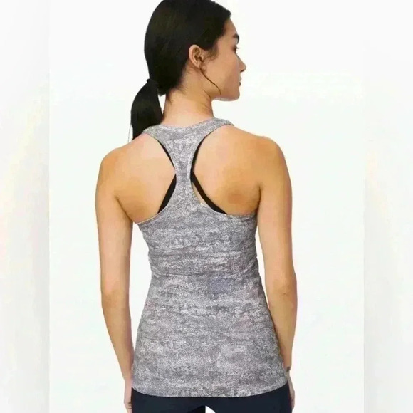 Lululemon Cool Racerback II *Nulu Frozen Vista Alpine White Multi size 8 - Picture 1 of 5